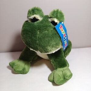 Toys"R"Us 2014 Geoffrey Green Plush Frog Stuffed Animal 13" Big Eyes With Tag